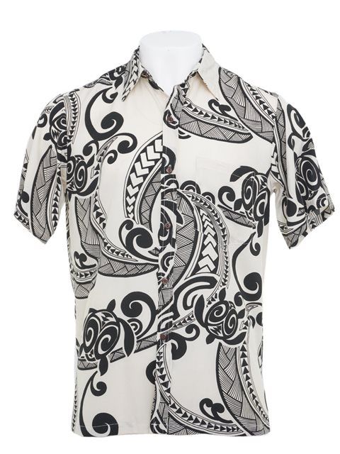 Tapa Honu Black White Best Design Hawaiian Shirt