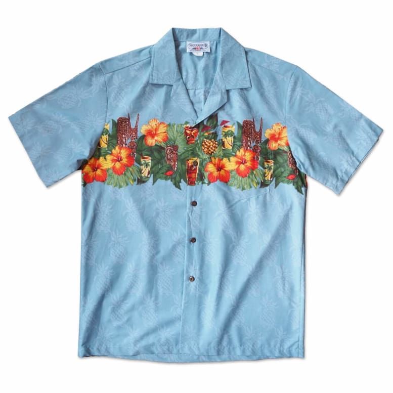 Tiki Jam Blue High Quality Hawaiian Shirt