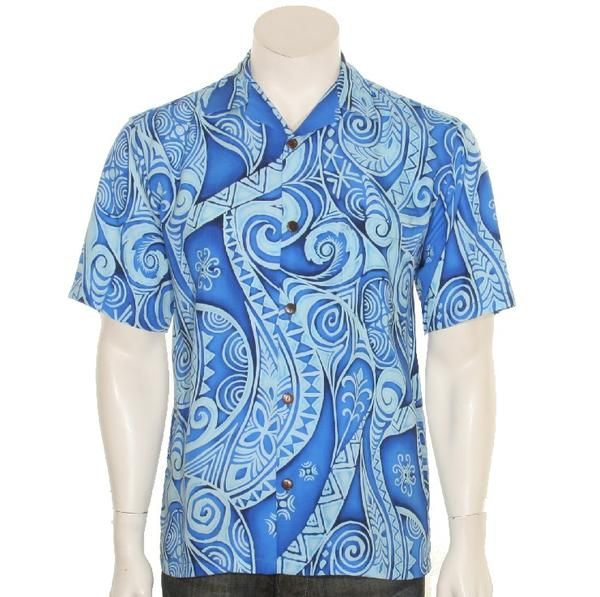 Tribal Wave Blue Awesome Design Hawaiian Shirt