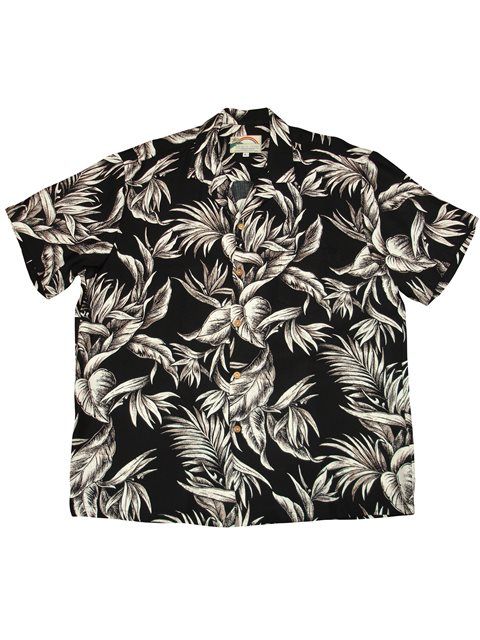 Tropical Paradise Black White Nice Design Hawaiian Shirt