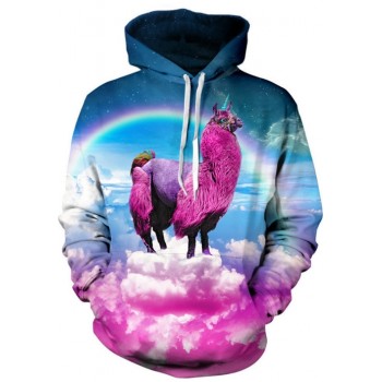 UNICORN LLAMA 3D STREET WEAR HOODIE