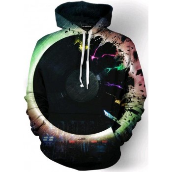 VINYL RAINBOW LIGHTNING 3D STREET WEAR HOODIE