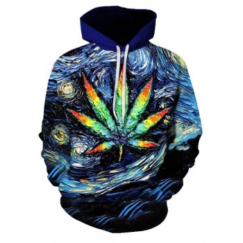 WEED CANNABIS PAINTING 3D HOODIE