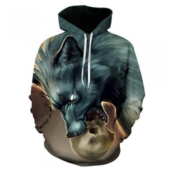 WOLF SKULL 3D STREET WEAR HOODIE