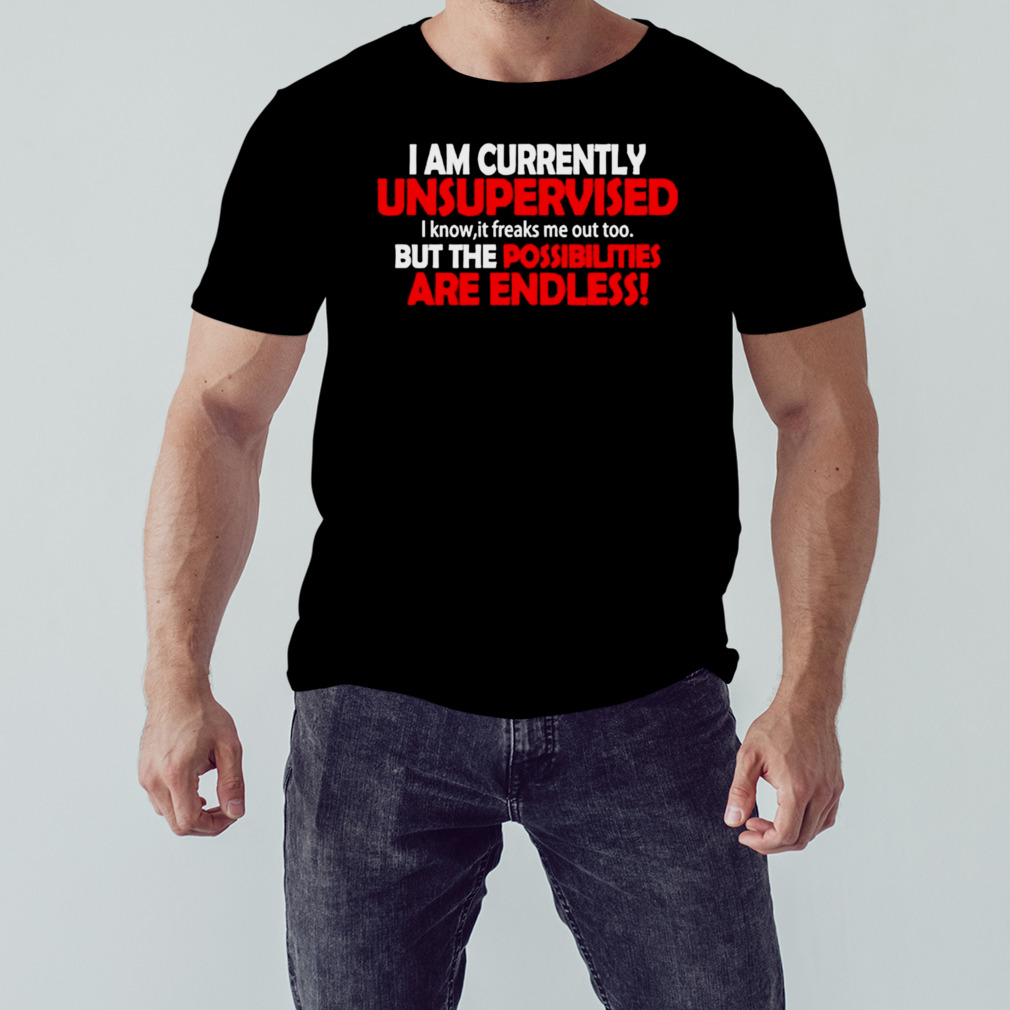 I am currently unsupervised but the possibilities are endless T-shirt