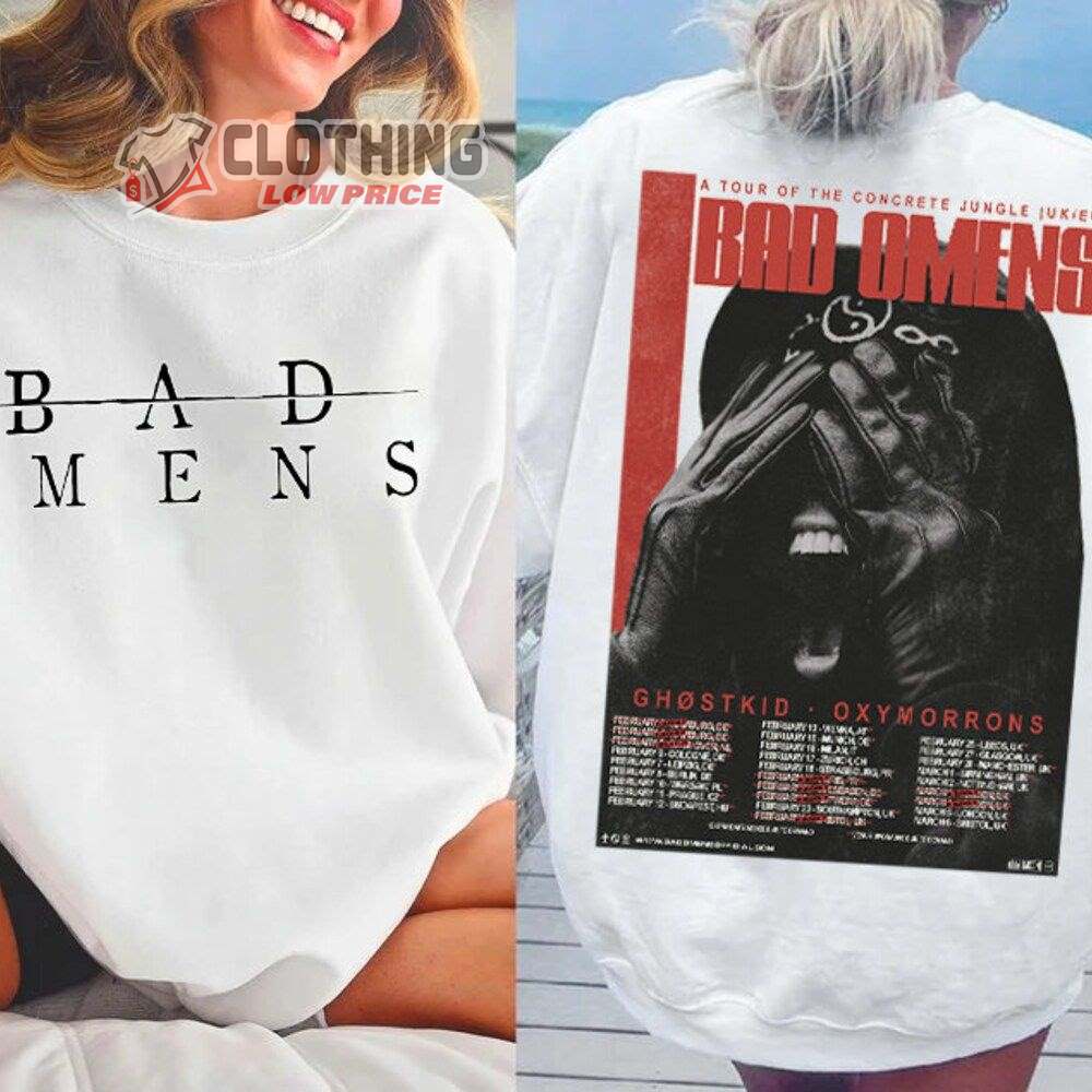 Bad Omens Band Concrete Jungle Tour 2023 Merch Bad Omens A Tour Of The Concrete Jungle Tour 2023 European T-Shirt