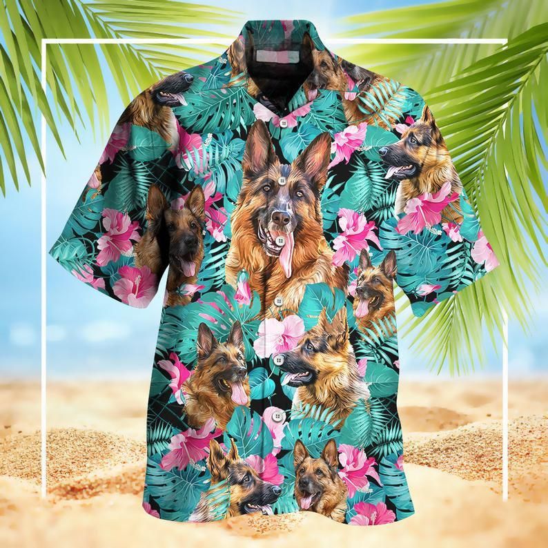 German Shepherd Multicolor Amazing Design Hawaiian Shirt