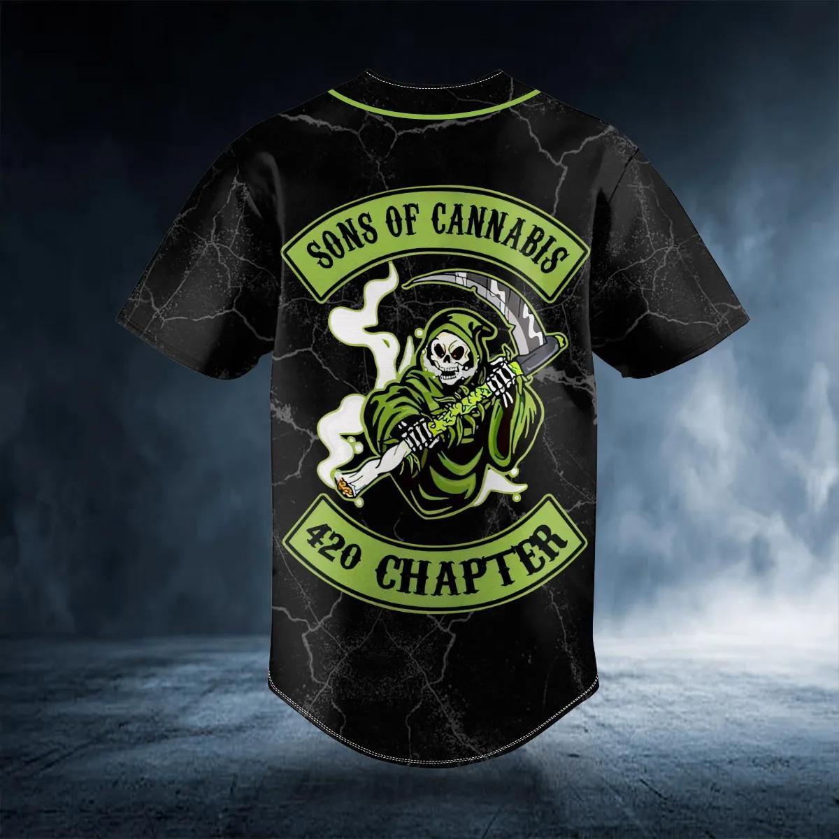 Custom Name Green Lightning Grim Reaper Baseball Jersey For Men