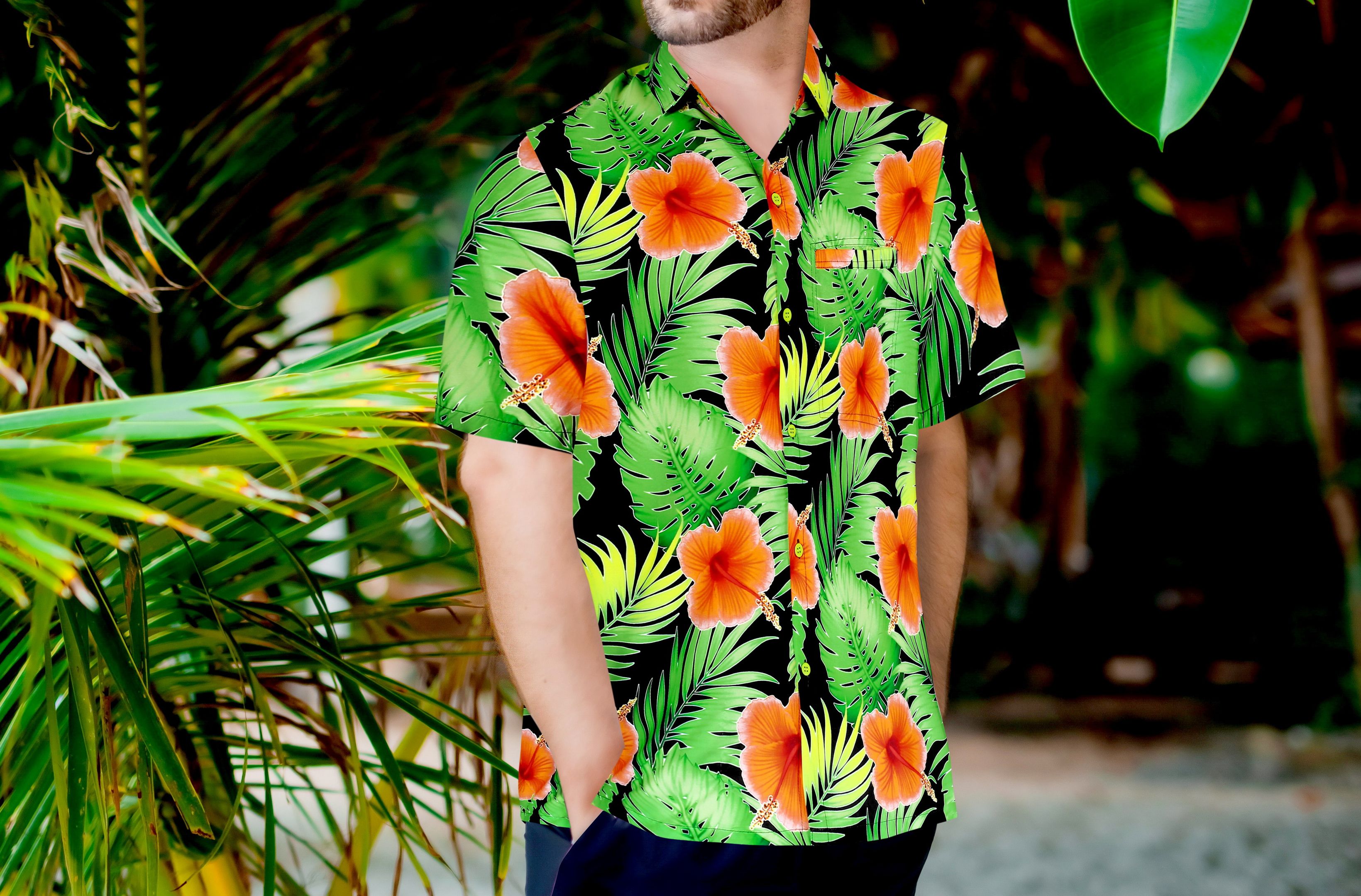 Hibiscus Green Unique Design Hawaiian Shirts