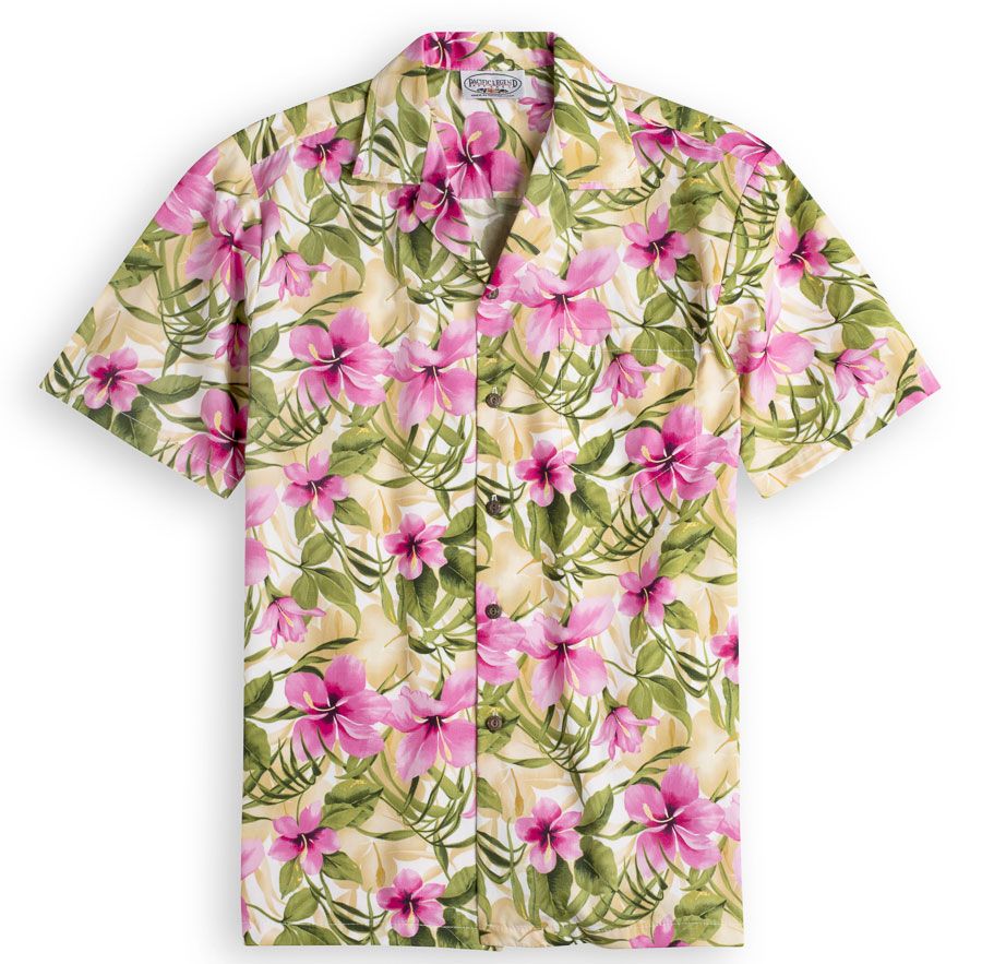 Hibiscus Tan High Quality Hawaiian Shirts