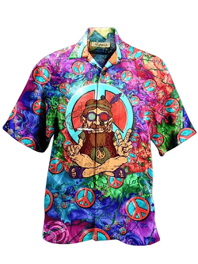 Hippie Style Multicolor Nice Design Hawaiian Shirt
