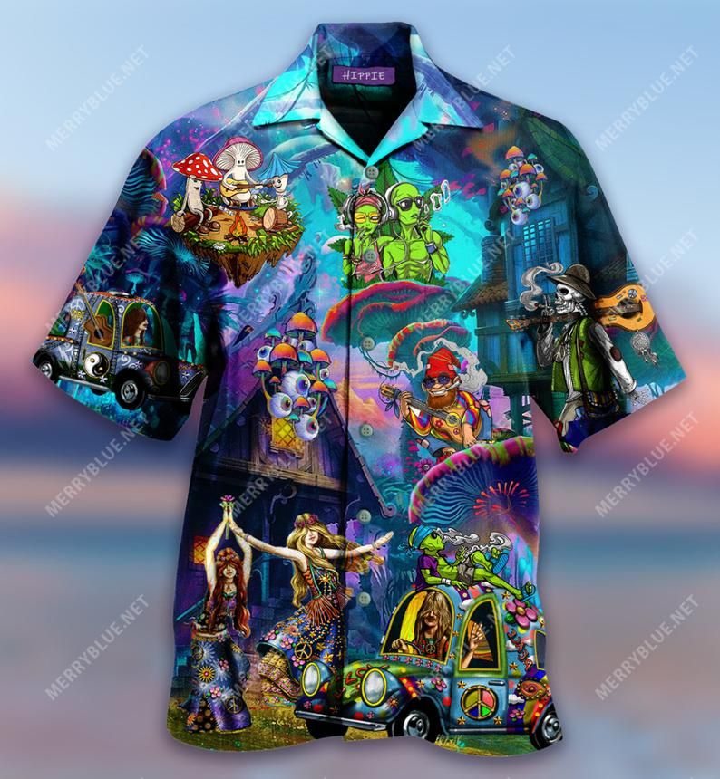 Hippie Time Multicolor Best Design Hawaiian Shirt