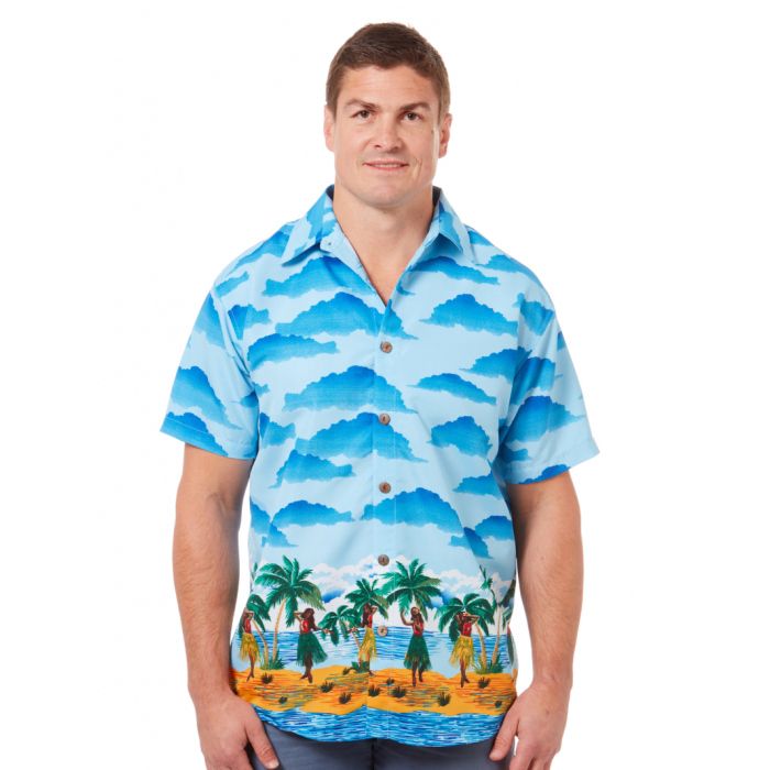 Hula Blue Unique Design Hawaiian Shirt