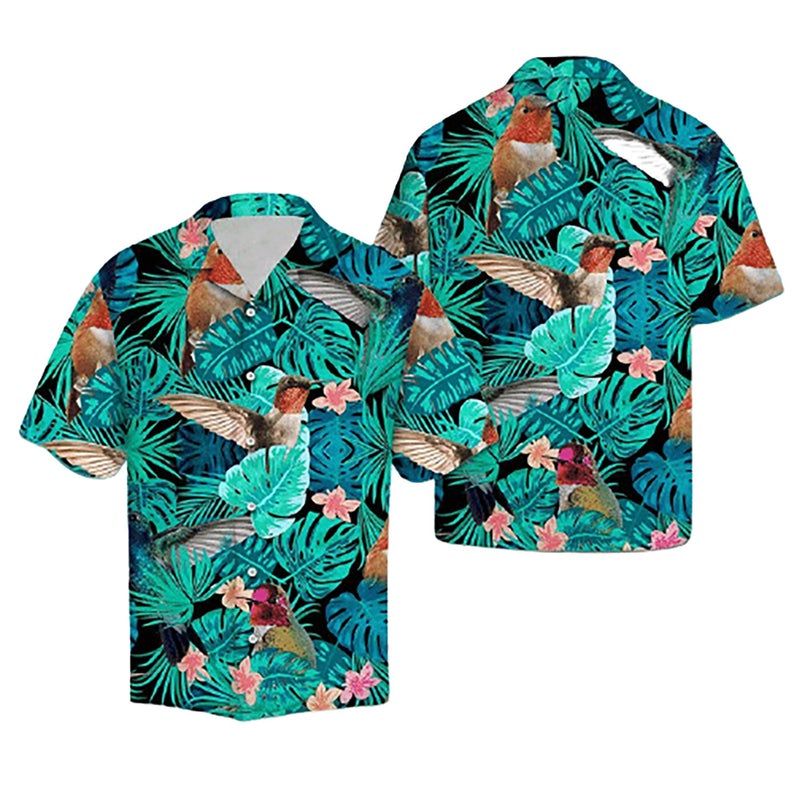 Hummingbird Green Unique Design Hawaiian Shirt