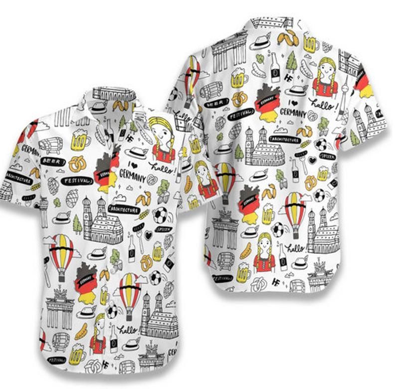 I Love Germany Multicolor Amazing Design Hawaiian Shirt
