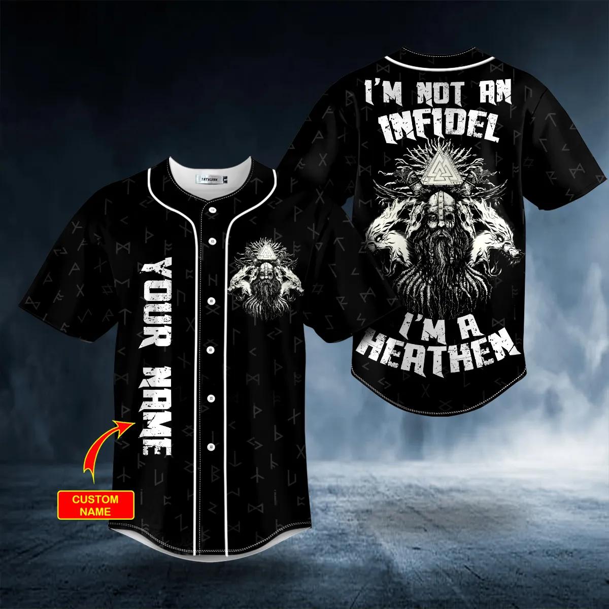 I_m Not An Infidel Wolves Viking Custom Baseball Jersey