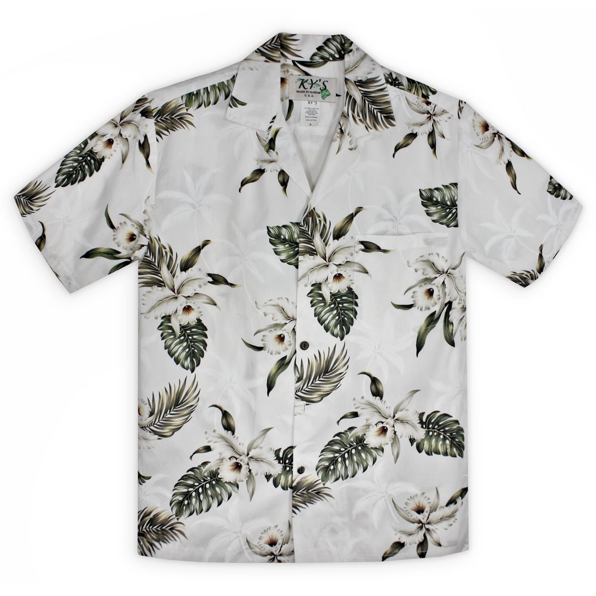 Island Orchid White Unique Design Hawaiian Shirt