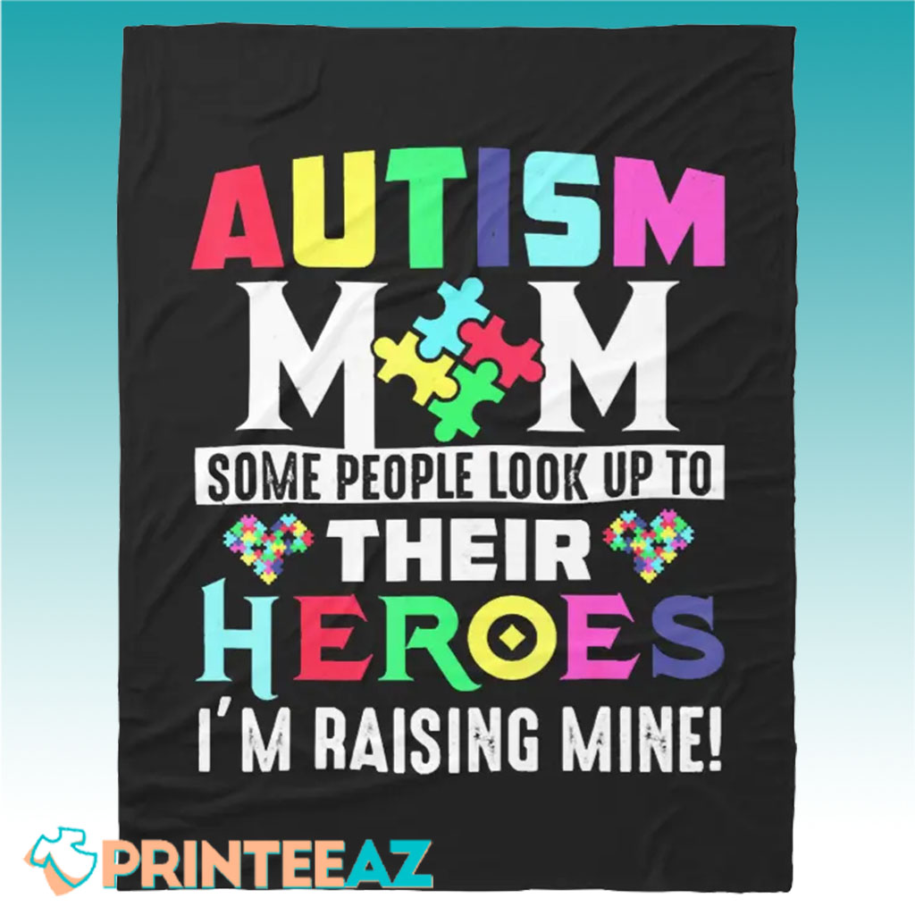 My Son Is Hero Autism Awareness Fleece Throw Quilt Blanket With Puzzle Pieces - PrinteeAZ