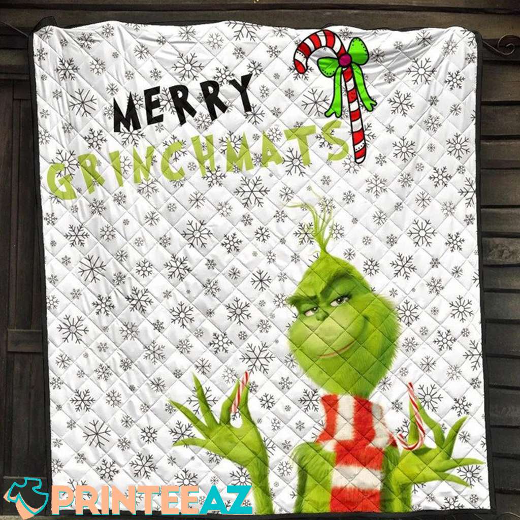 The Grinch Blanket Merry Grinchmats Candy Cane Smiling Luxury - PrinteeAZ