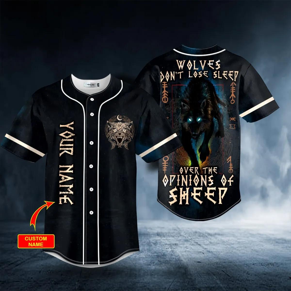 Wolves Don_t Lose Sleep Viking Custom Baseball Jersey