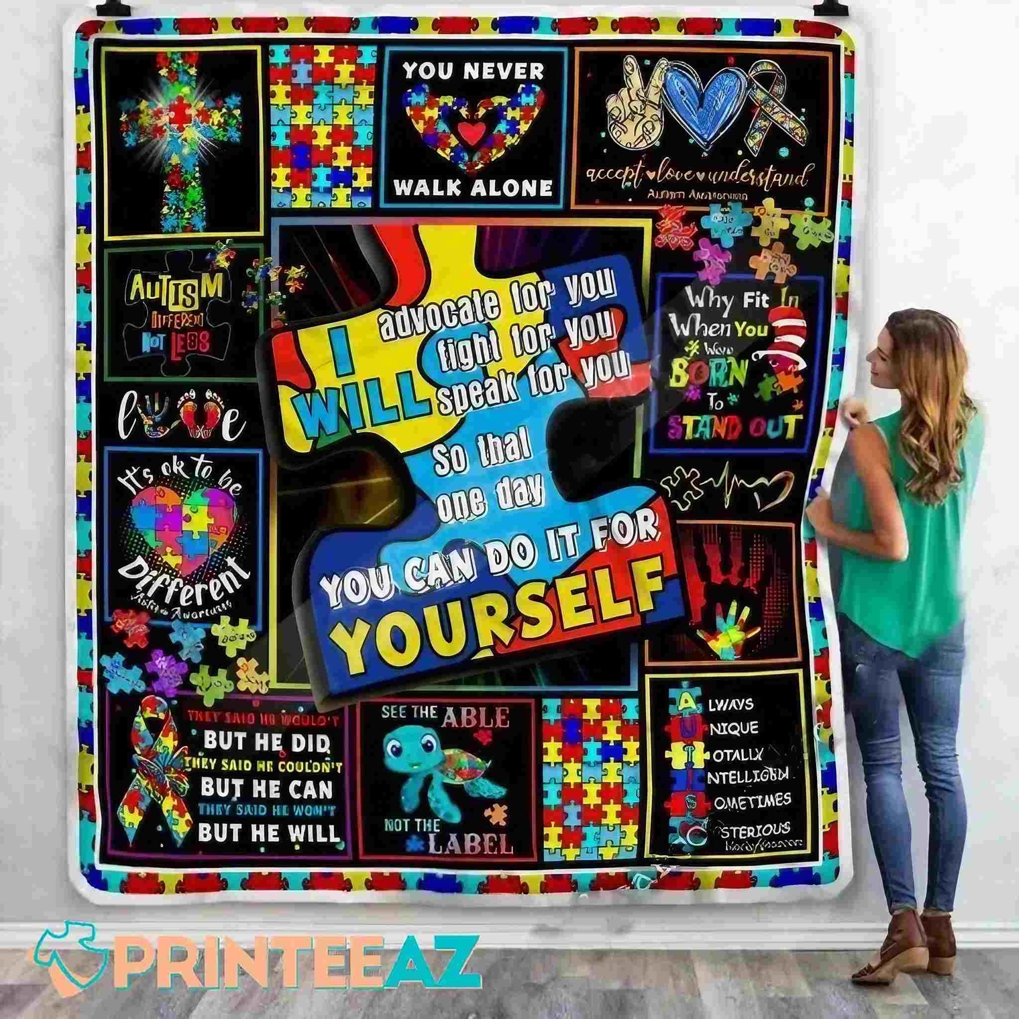 You Never Walk Alone Autism Blanket - PrinteeAZ