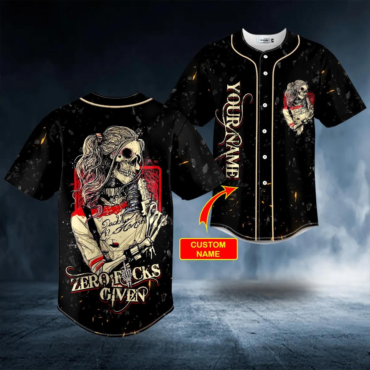 Zero F Given Queen Skull Custom Baseball Jersey