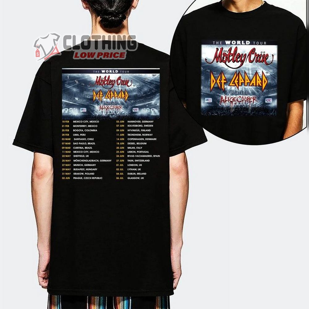 Def Leppard & Motley Crue World Tour 2023 Concert TShirt, Def Leppard Shirt, Def Leppard Vintage Shirt, Def Leppard Tour Shirt