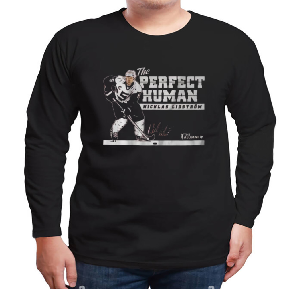 Official nicklas lidström the perfect human signature T-shirt