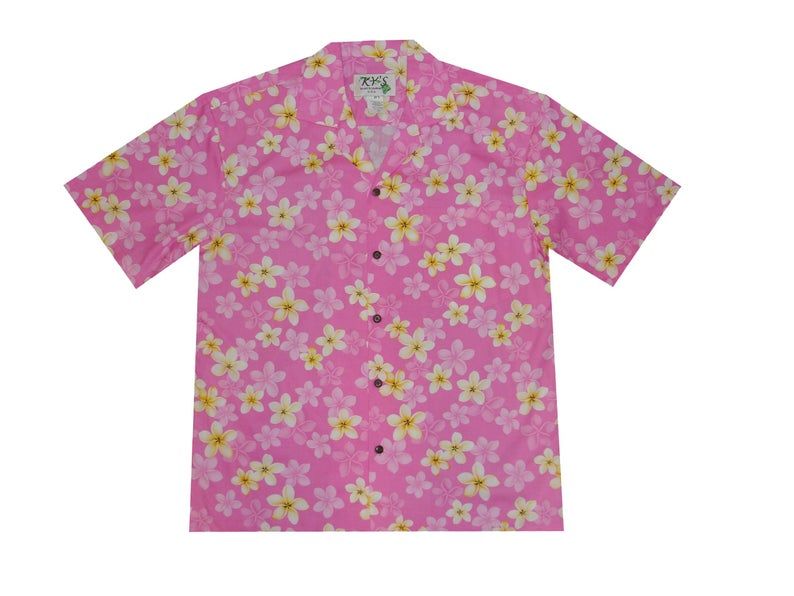 Plumeria Pink Yellow Unique Design Hawaiian Shirt 1 Plumeria Pink Yellow Unique Design Hawaiian Shirt