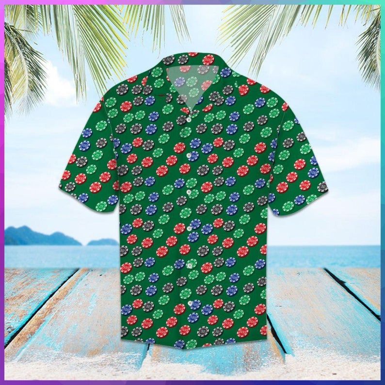 Poker Chips Multicolor Unique Design Hawaiian Shirt