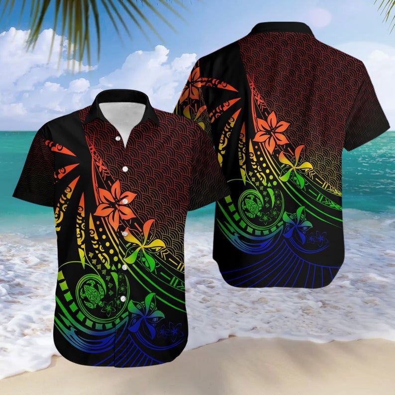 Polynesian Frangipani Multicolor Nice Design Hawaiian Shirt