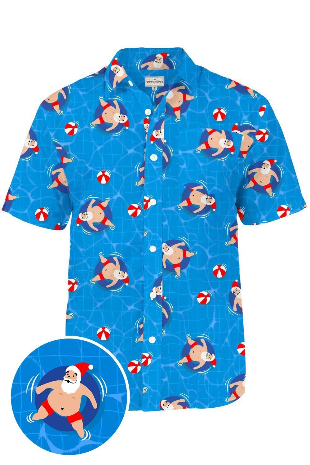Pool Boy Santa Blue Nice Design Hawaiian Shirt