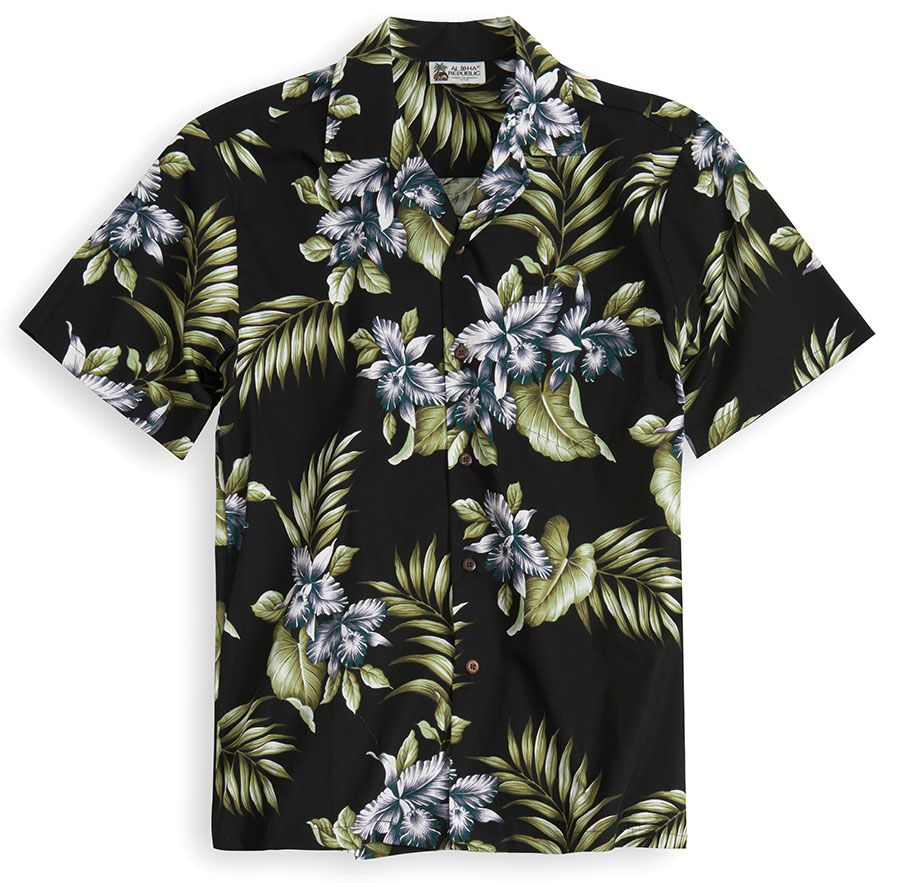 Premium Orchids Black Amazing Design Hawaiian Shirt