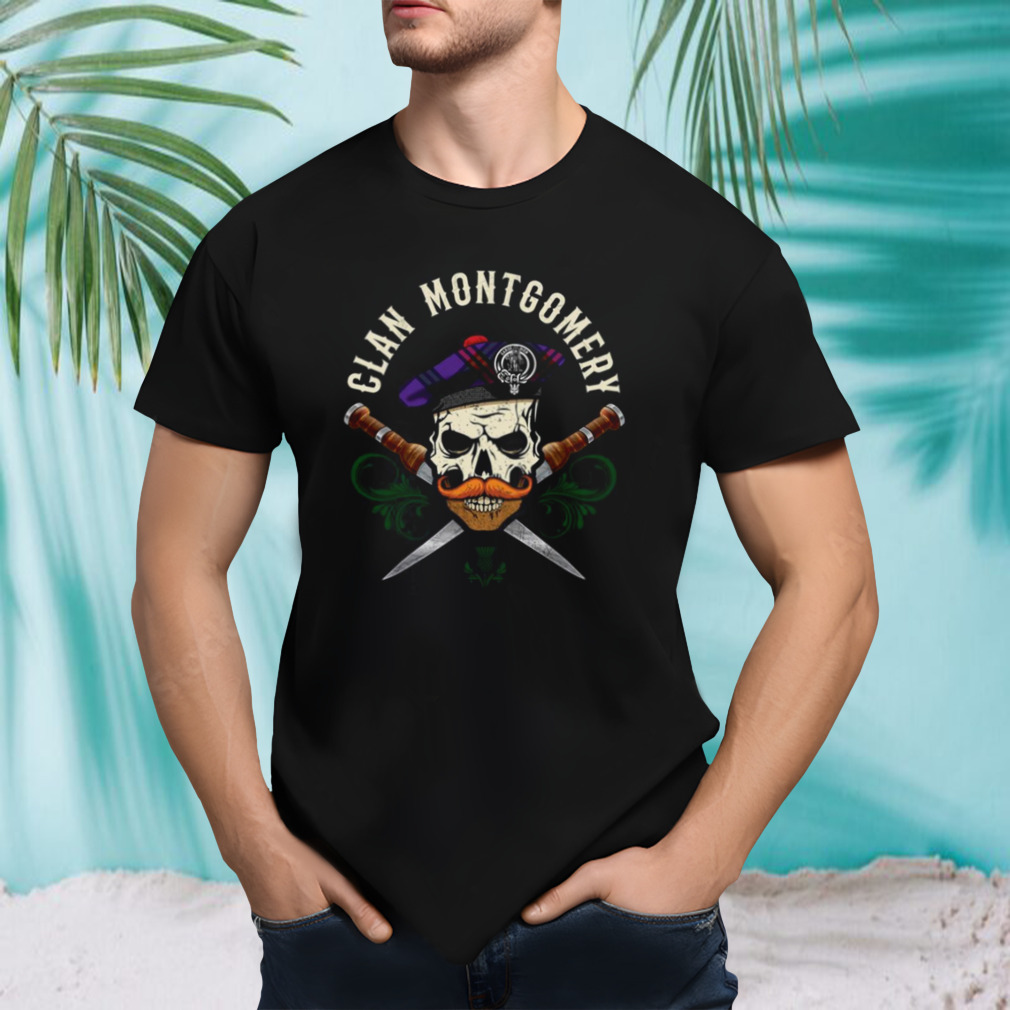 Skull Crest Badge Dirk Clan Montgomery Scottish shirt