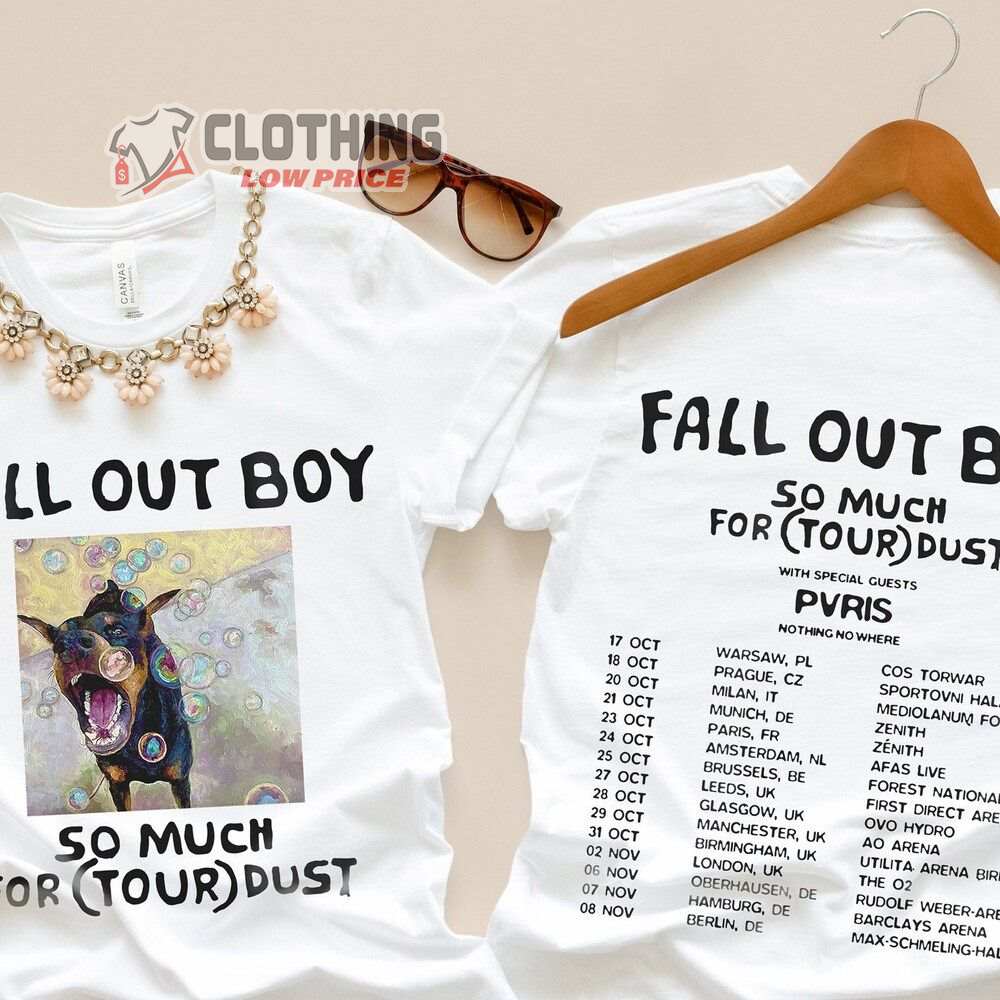 Fall Out Boy Fall Out Boy So Much For Tour Dust Merch Fall Out Boy Tour 2023 With Special Guests T-Shirt 1 Fall Out Boy Fall Out Boy So Much For Tour Dust Merch Fall Out Boy Tour 2023 With Special Guests T-Shirt
