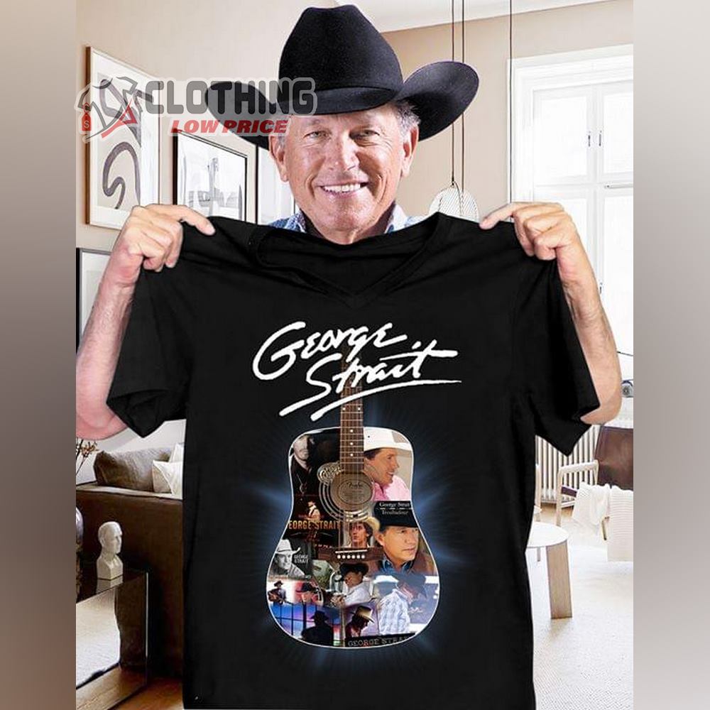 George Strait Greatest Hits Playlist Shirt, George Strait Playing Guitar Shirt, George Strait Concerts 2023 Shirt