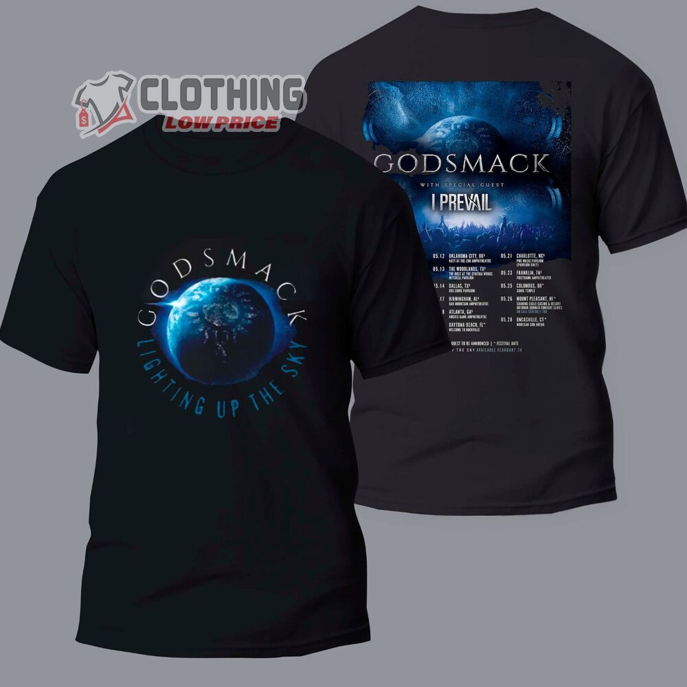 Godsmack Lighting Up The Sky Tour Dates 2023 Merch, Godsmack World Tour 2023 With Special Guest I Prevail T-Shirt