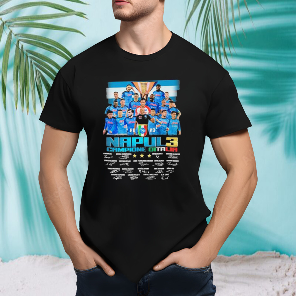 SSC Napoli 2023 Serie A Campione D’Italia signatures shirt