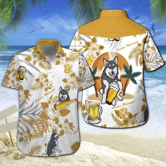 Alaskan Malamute Beer Hawaiian Shirt 1 Alaskan Malamute Beer Hawaiian Shirt