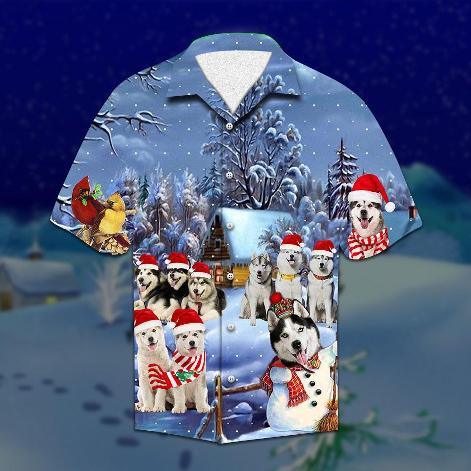 Alaskan Malamute Christmas Hawaiian Shirt