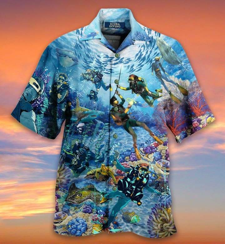 Amazing Blue Scuba Diving And Coral Reefs Hawaiian Shirt 1 Amazing Blue Scuba Diving And Coral Reefs Hawaiian Shirt