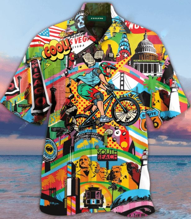 Amazing Cycling Colorful Hawaiian Shirt