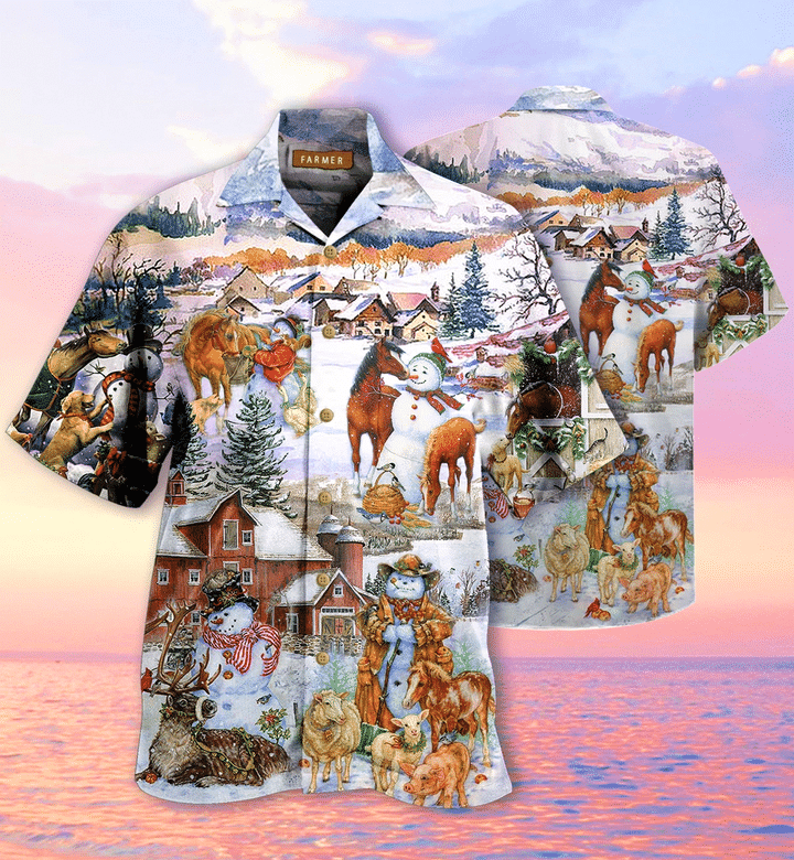 Amazing Farm On Christmas Days Hawaiian Shirt 1 Amazing Farm On Christmas Days Hawaiian Shirt