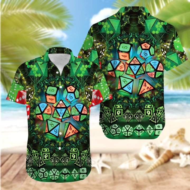 Amazing Glowing Kaleidoscope Dice Green Hawaiian Shirt 1 Amazing Glowing Kaleidoscope Dice Green Hawaiian Shirt
