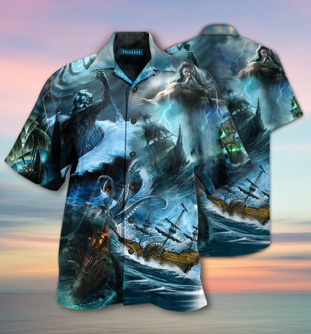 Amazing Poisedon Greek Mythology Unisex Hawaiian Shirt