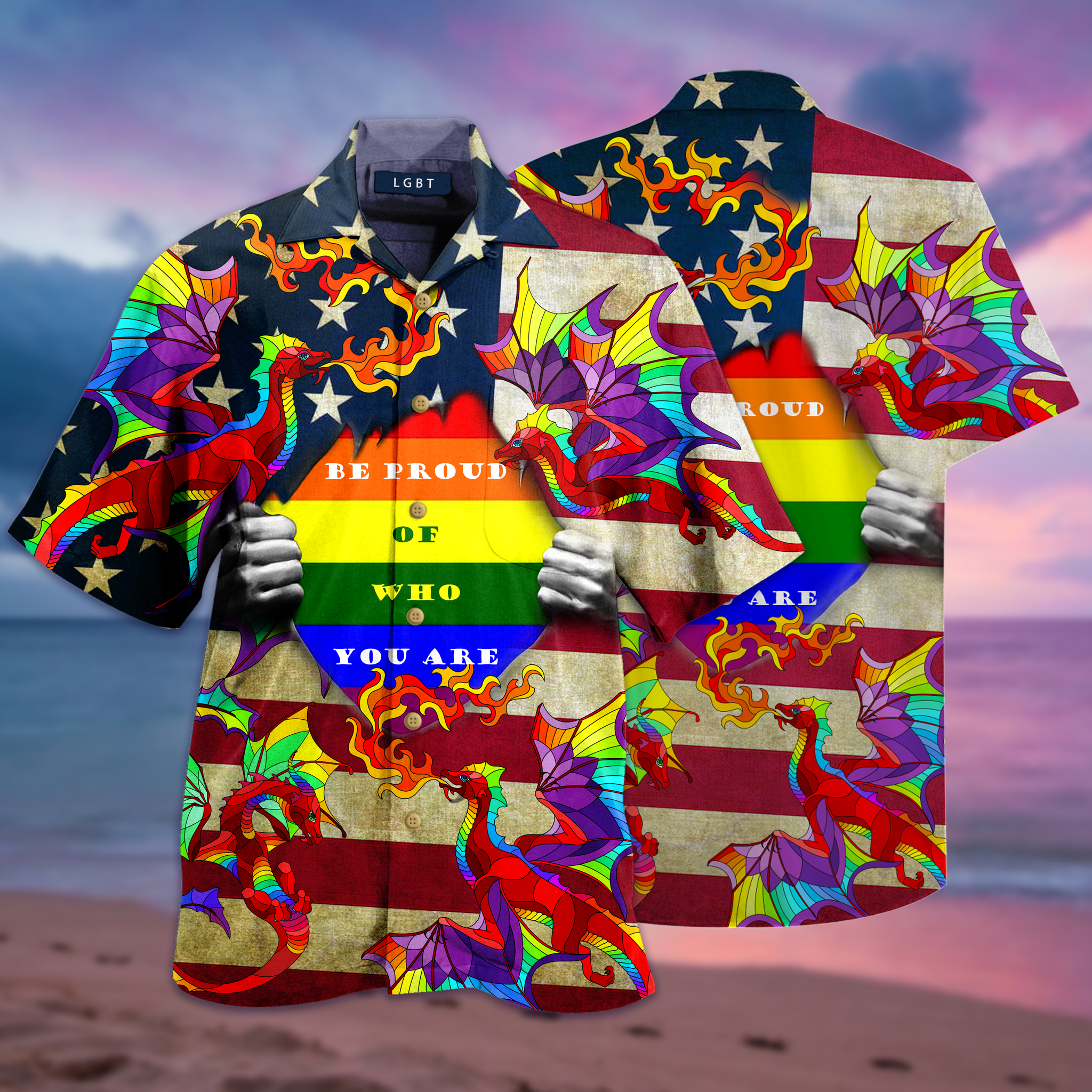 Amazing Rainbow Dragon Hawaiian Shirt