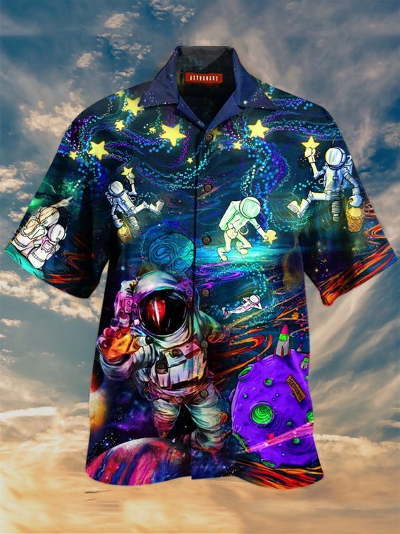 Astronaut Colorful Amazing Design Hawaiian Shirt