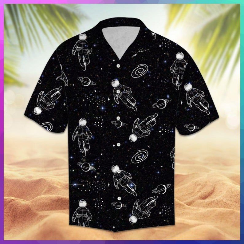Astronaut Galaxy Black Unique Design Hawaiian Shirt