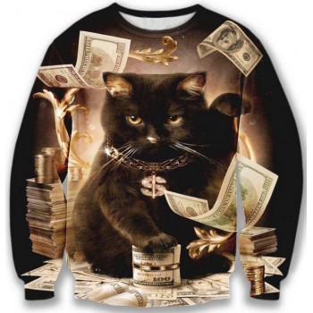 BLING BLING KITTY CAT 3D STREET WEAR SWEATER