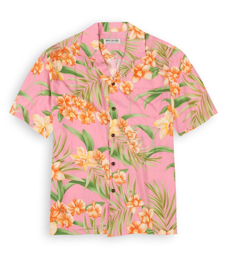 Bamboo Orchids Pink Nice Design Hawaiian Shirt